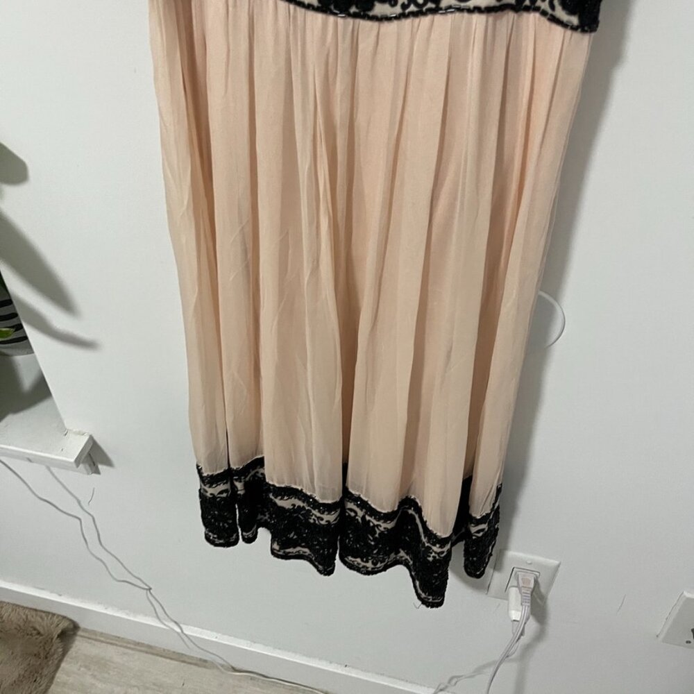 Diane von Furstenberg Pink & Black Floral Print Silk Mini Dress Size 6 - Picture 3 of 5